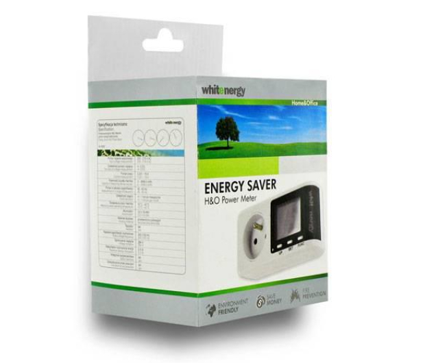Whitenergy EKO Miernik poboru prądu z LCD watomierz biały - 171210 - zdjęcie 2